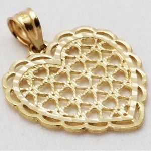 14k Solid Gold Heart Charm (chain not included)